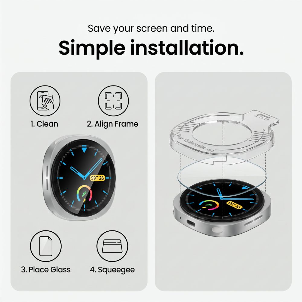 Tech-Protect Easy Set+ 2-Pack Tempered Glass for Samsung Galaxy Watch Ultra 44mm_5