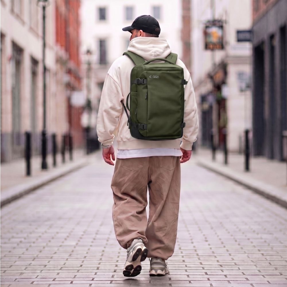 Tech-Protect Defender S70 RYANAIR &amp; WIZZAIR 24L Laptop Backpack - Dark Green_13