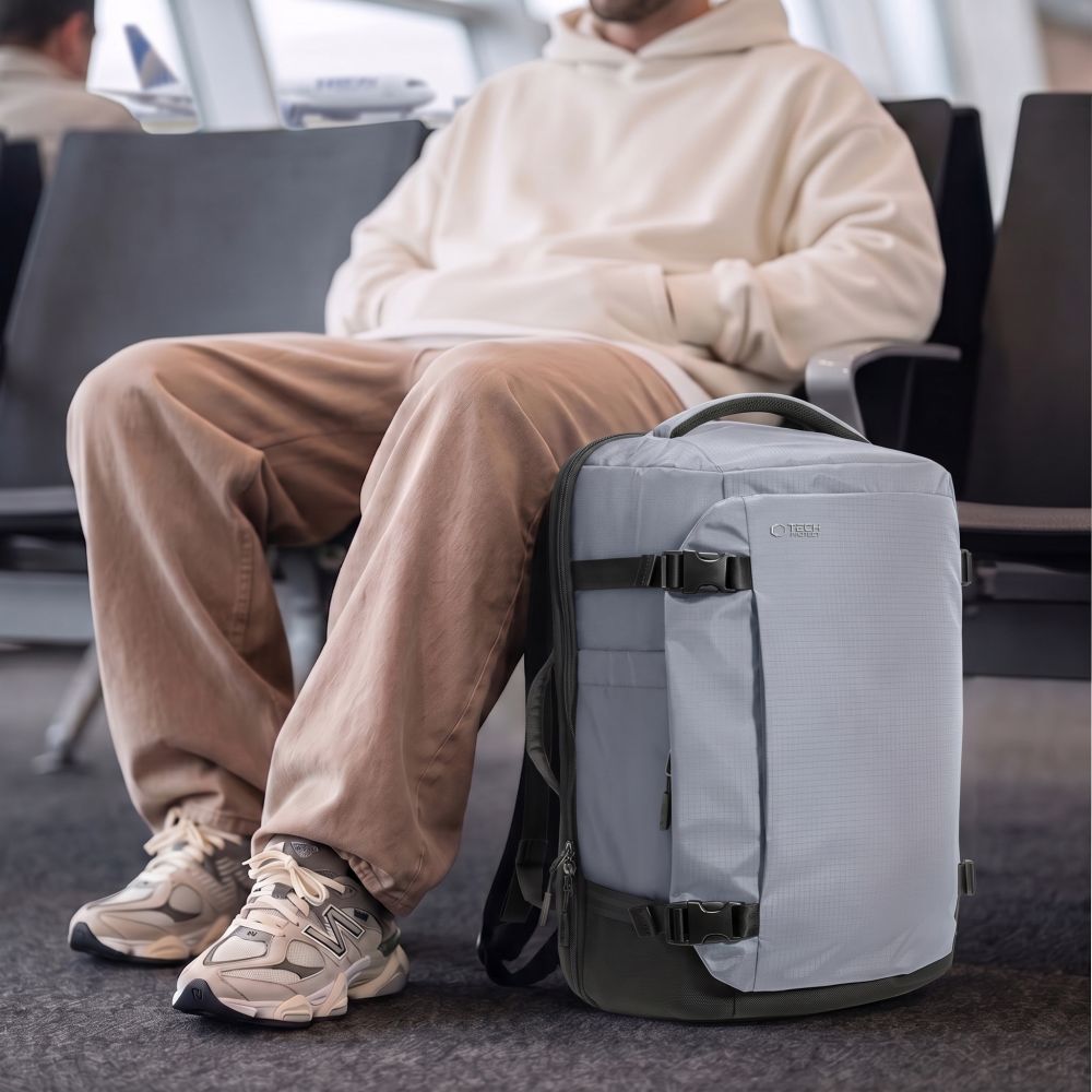 Tech-Protect Defender S70 RYANAIR &amp; WIZZAIR 24L Laptop Backpack - Gray_12