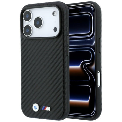 BMW M Carbon Metal Logo MagSafe Case for iPhone 17 Pro / 18 Pro - Black_0
