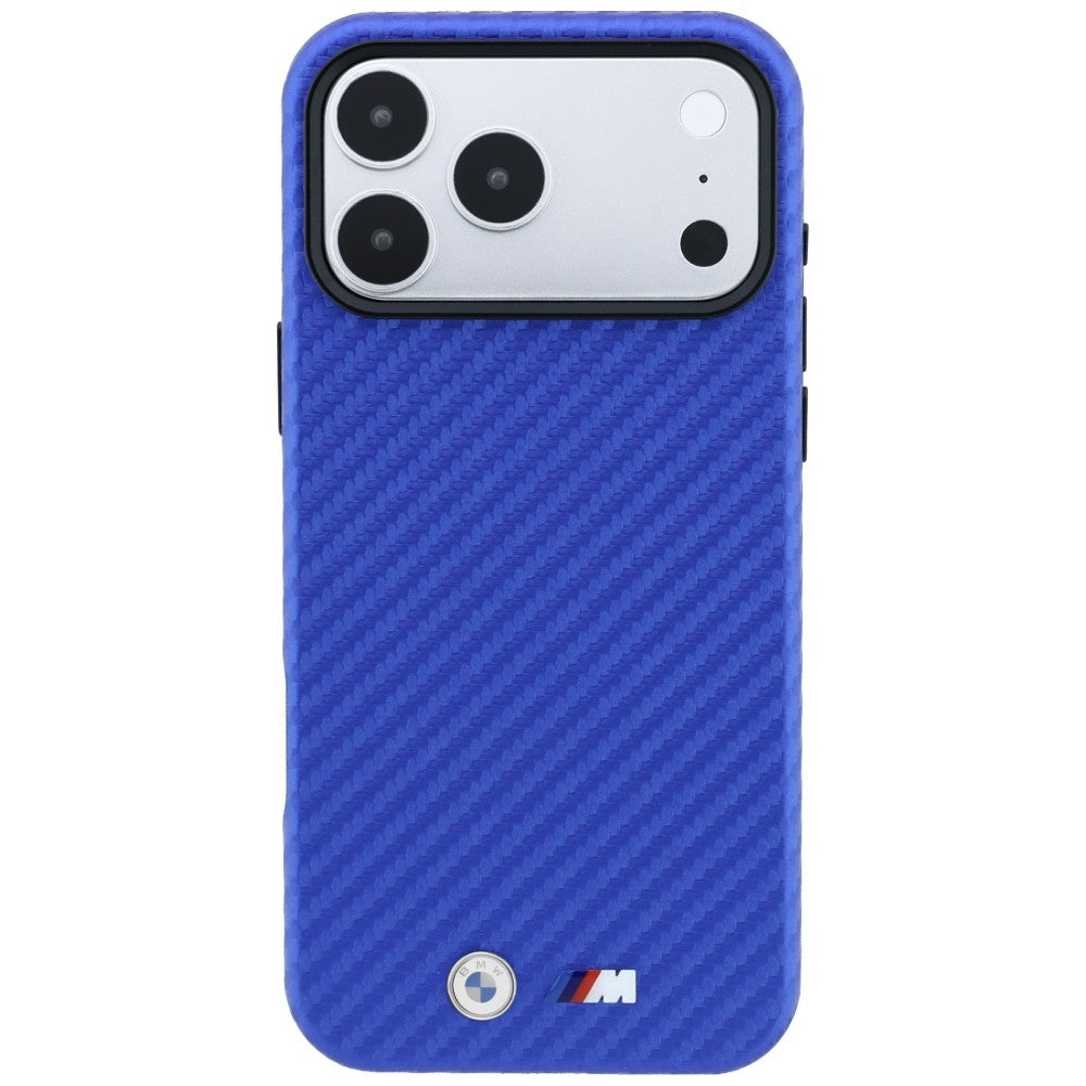 BMW M Carbon Metal Logo MagSafe Case for iPhone 17 Pro / 18 Pro - Blue_2