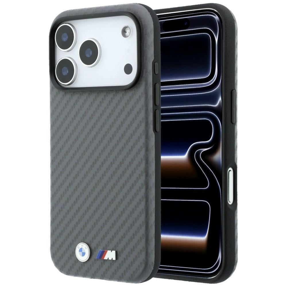BMW M Carbon Metal Logo MagSafe Case for iPhone 17 Pro / 18 Pro - Gray_0