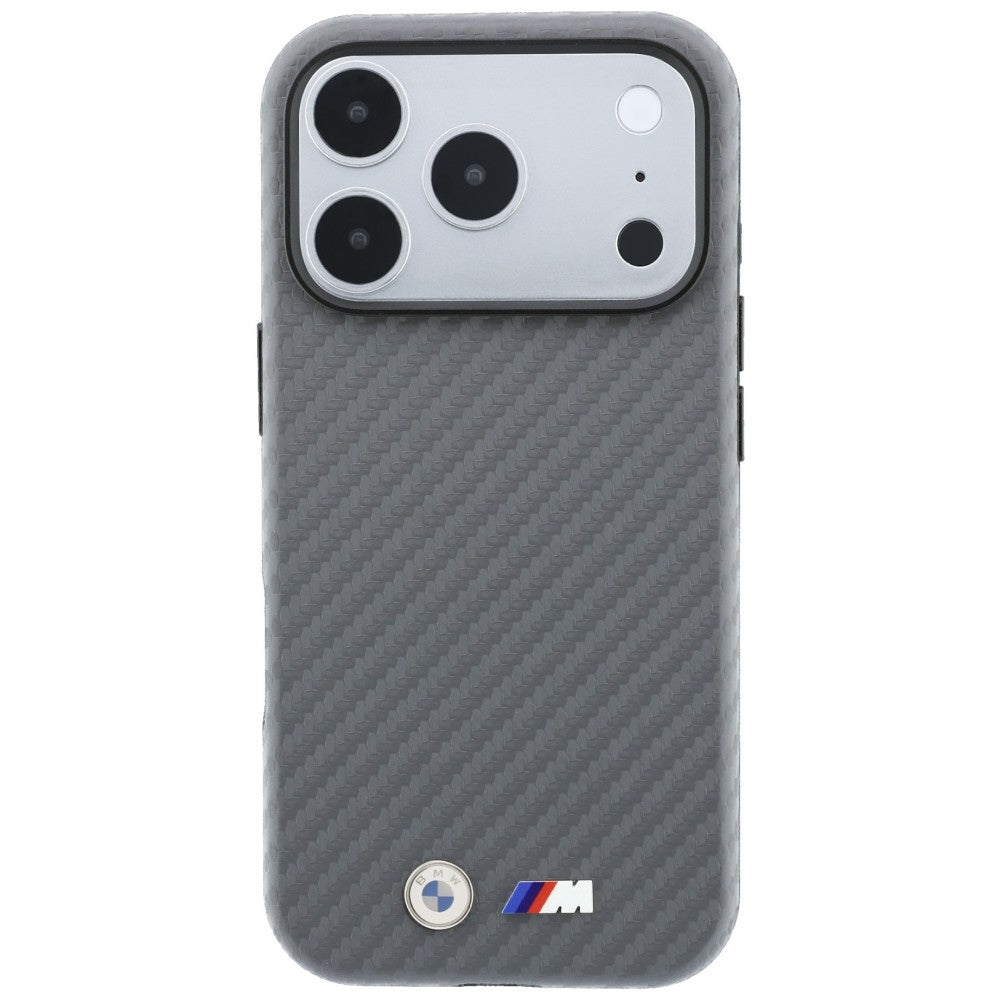 BMW M Carbon Metal Logo MagSafe Case for iPhone 17 Pro / 18 Pro - Gray_2