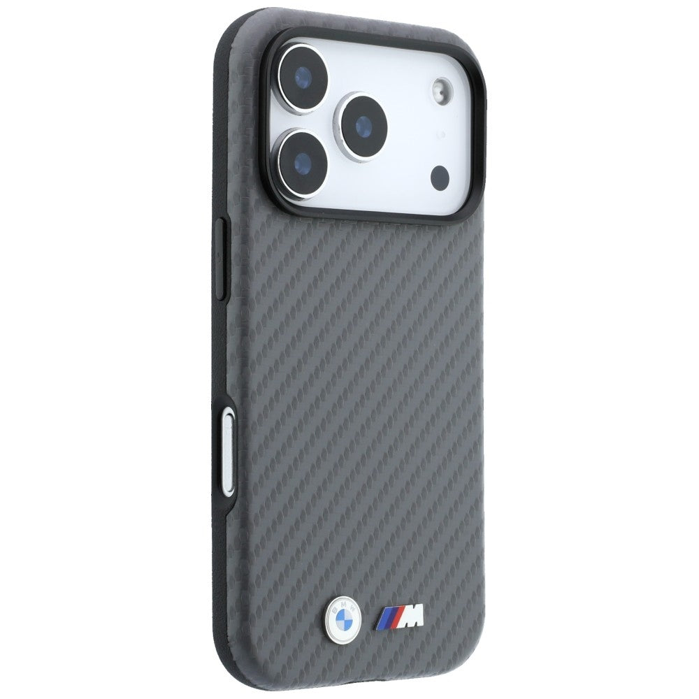 BMW M Carbon Metal Logo MagSafe Case for iPhone 17 Pro / 18 Pro - Gray_3