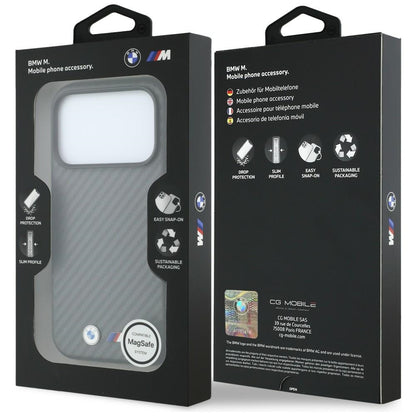 BMW M Carbon Metal Logo MagSafe Case for iPhone 17 Pro / 18 Pro - Gray_7