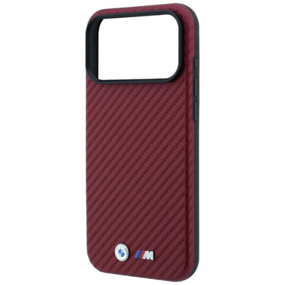BMW M Carbon Metal Logo MagSafe Case for iPhone 17 Pro Max / 18 Pro Max - Burgundy_5
