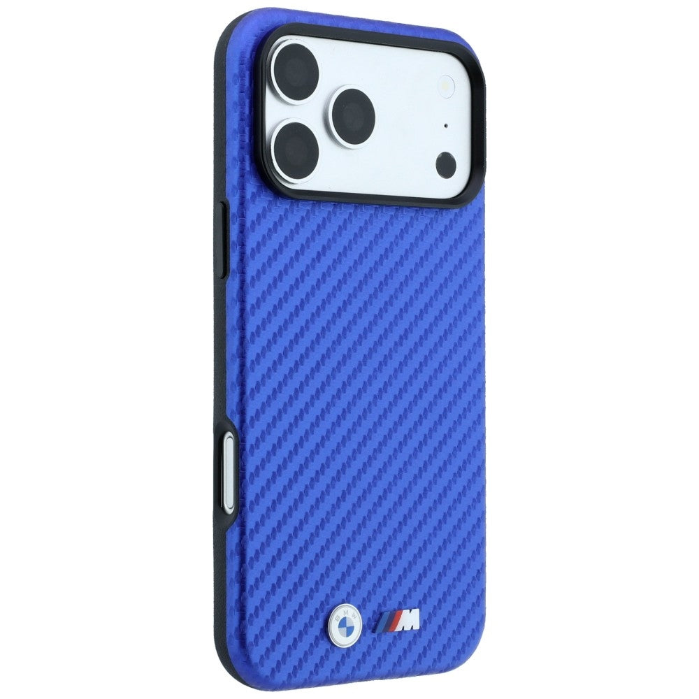 BMW M Carbon Metal Logo MagSafe Case for iPhone 17 Pro Max / 18 Pro Max - Blue_3