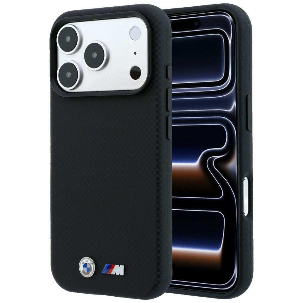 BMW M Quadrille Kevlar Metal Logo MagSafe Case for iPhone 17 Pro Max / 18 Pro Max - Black_0