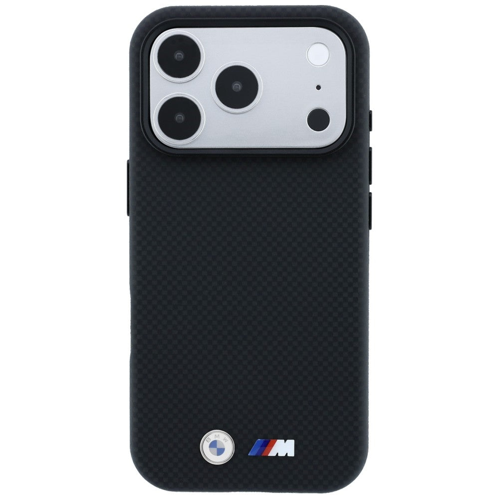 BMW M Quadrille Kevlar Metal Logo MagSafe Case for iPhone 17 Pro Max / 18 Pro Max - Black_2