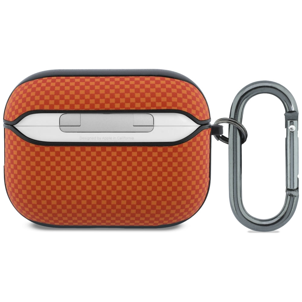 BMW Textured Sign Kevlar Metal Logo Case for AirPods Pro 3 - Orange_2