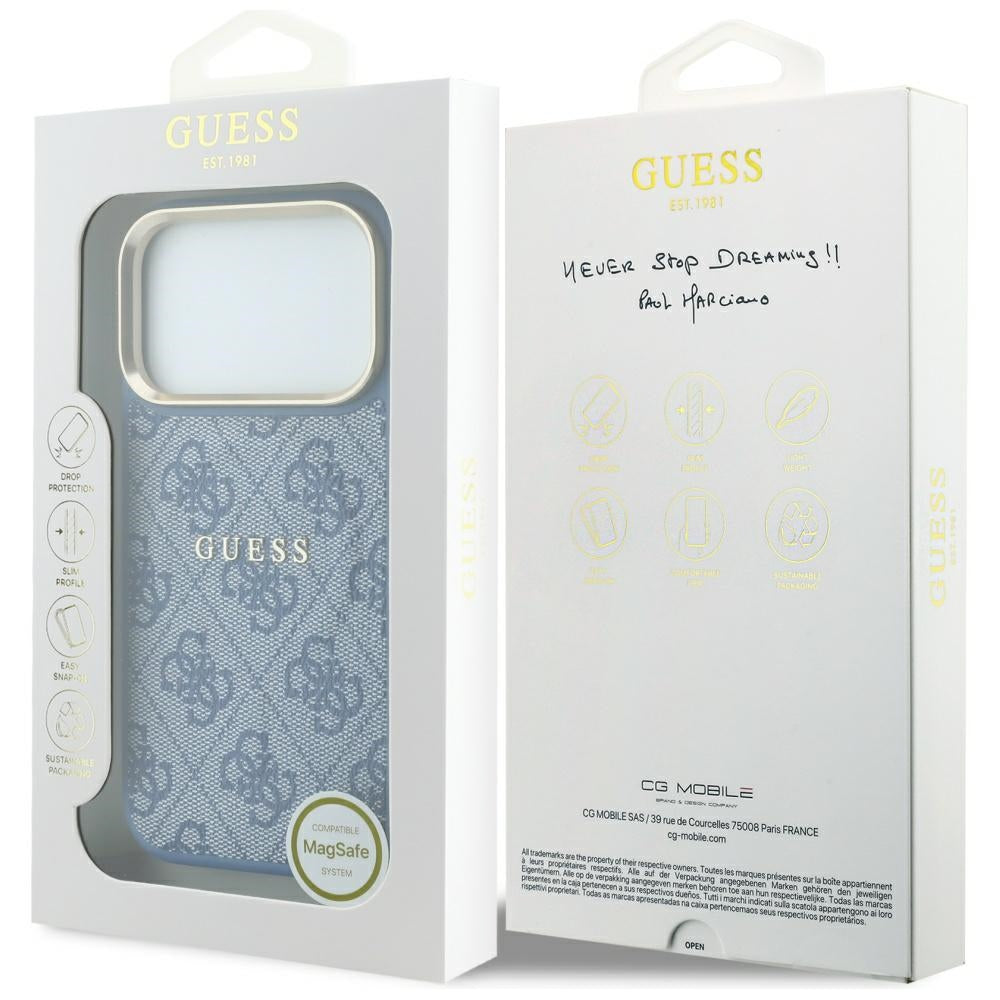 Guess Embossed 4G Classic MagSafe Case for iPhone 17 Pro / 18 Pro - Blue_7