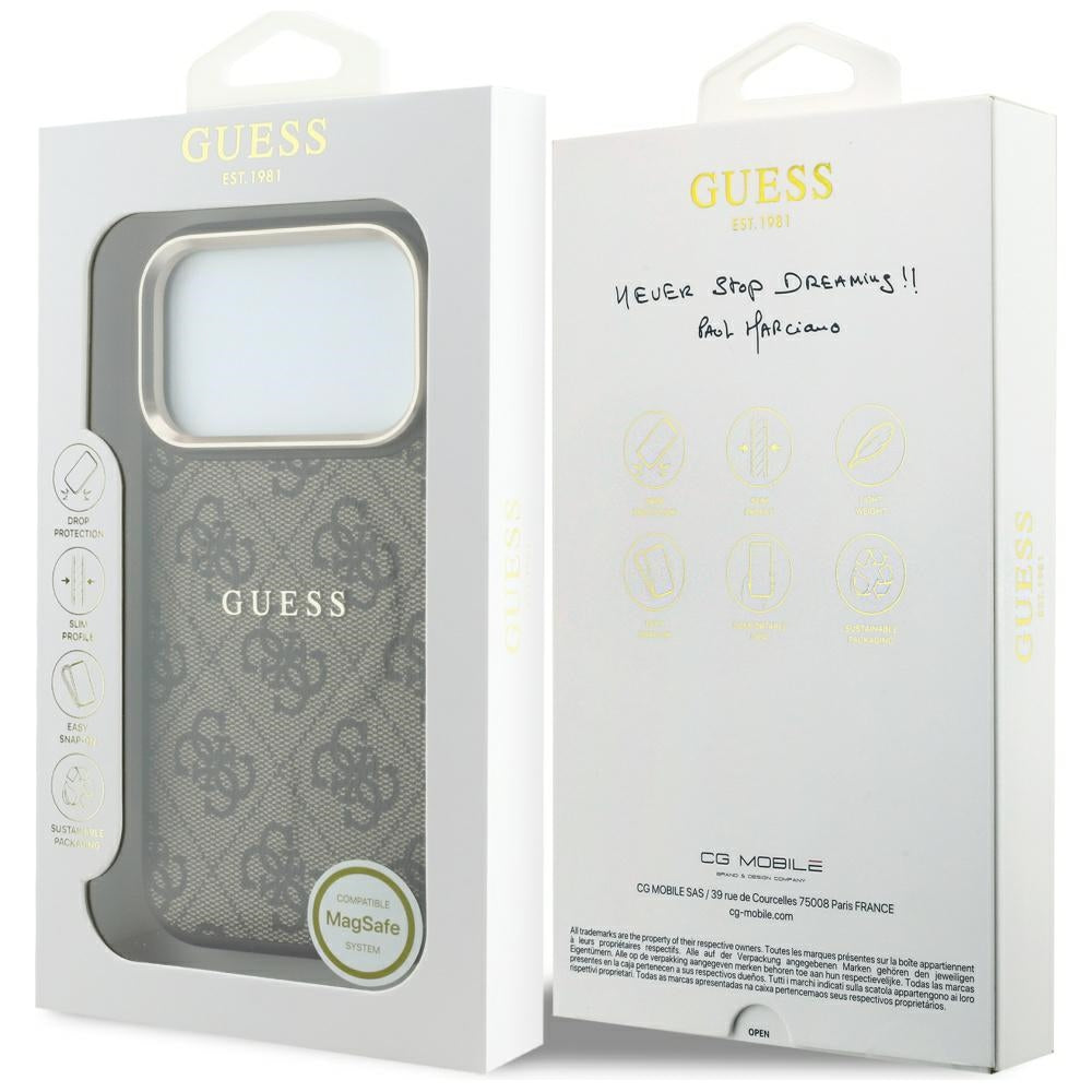 Guess Embossed 4G Classic MagSafe Case for iPhone 17 Pro Max / 18 Pro Max - Brown_7