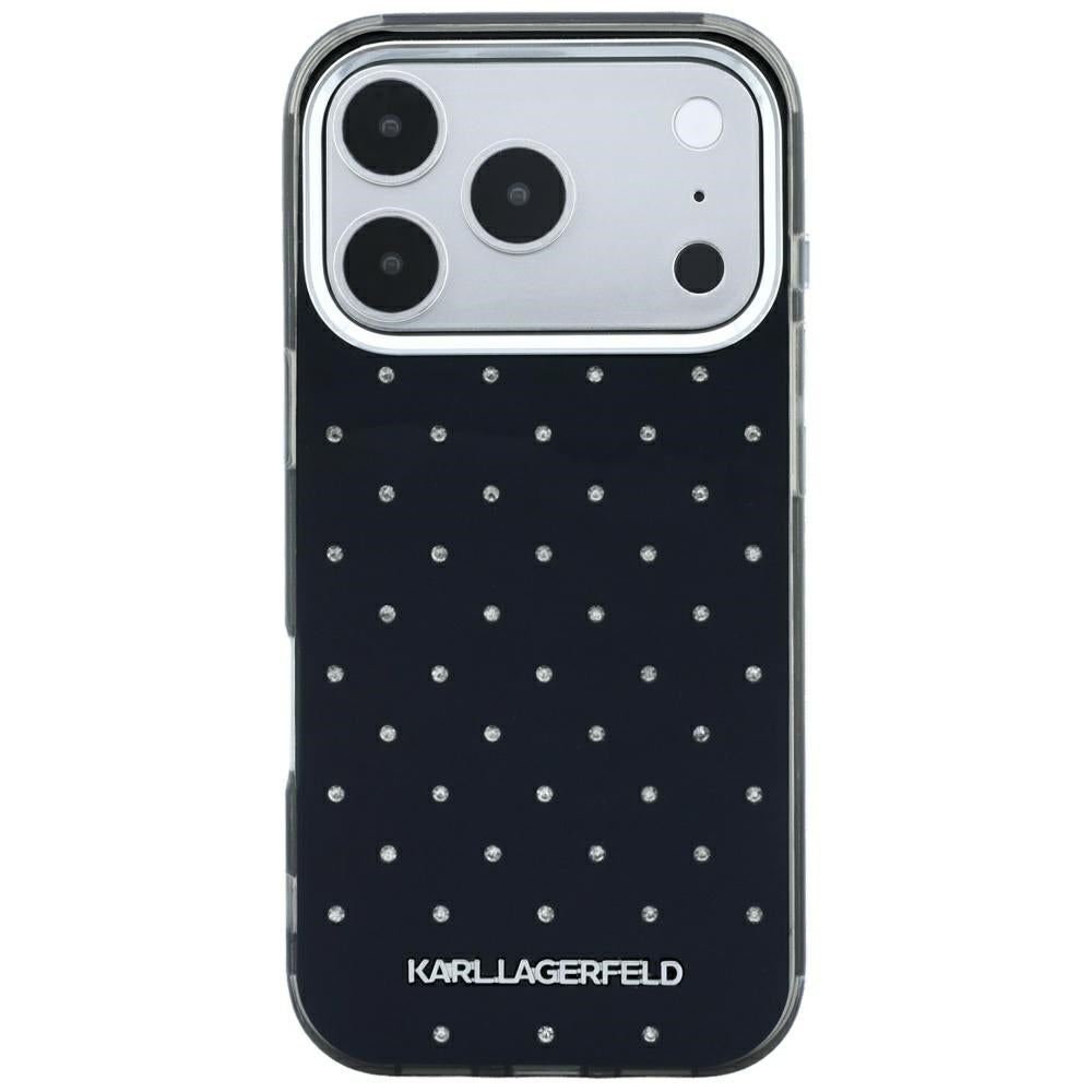 Karl Lagerfeld IML Rhinestones Allover and Electroplated Logo Case for iPhone 17 Pro / 18 Pro - Black_2