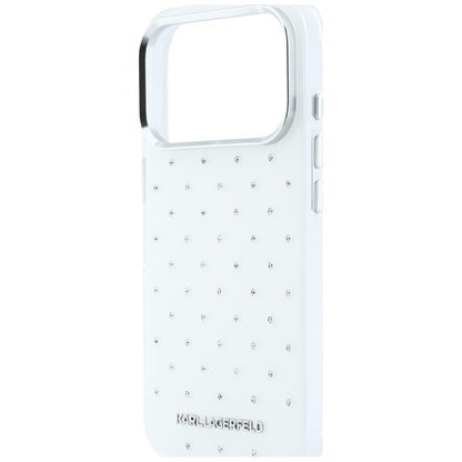 Karl Lagerfeld IML Rhinestones Allover and Electroplated Logo Case for iPhone 17 Pro Max / 18 Pro Max - White_5