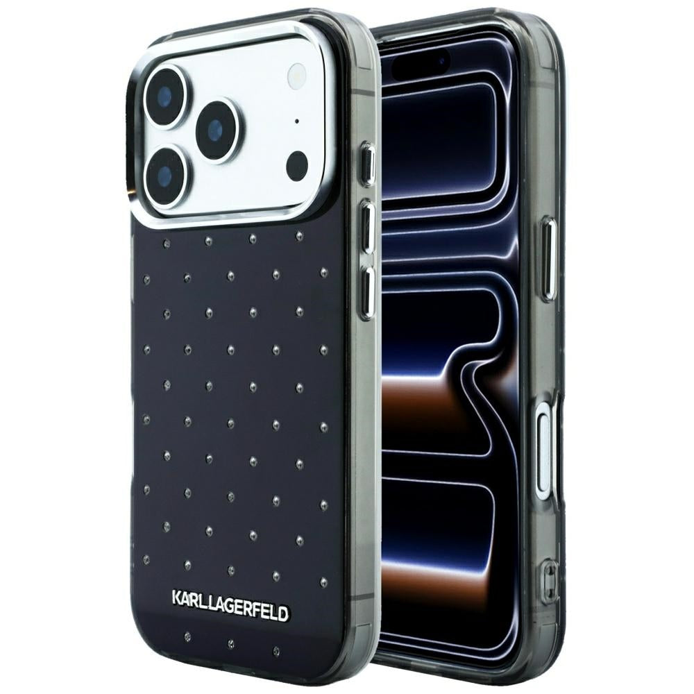 Karl Lagerfeld IML Rhinestones Allover and Electroplated Logo Case for iPhone 17 Pro Max / 18 Pro Max - Black_0