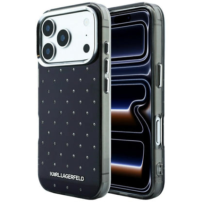 Karl Lagerfeld IML Rhinestones Allover and Electroplated Logo Case for iPhone 17 Pro Max / 18 Pro Max - Black_0