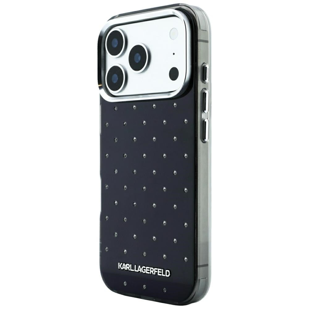 Karl Lagerfeld IML Rhinestones Allover and Electroplated Logo Case for iPhone 17 Pro Max / 18 Pro Max - Black_1