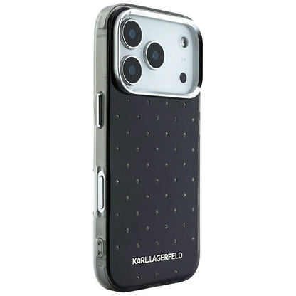 Karl Lagerfeld IML Rhinestones Allover and Electroplated Logo Case for iPhone 17 Pro Max / 18 Pro Max - Black_3