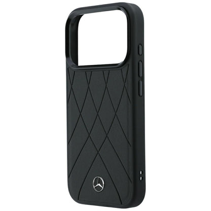 Mercedes Leather Crossed Lines MagSafe Case for iPhone 17 Pro / 18 Pro - Black_5