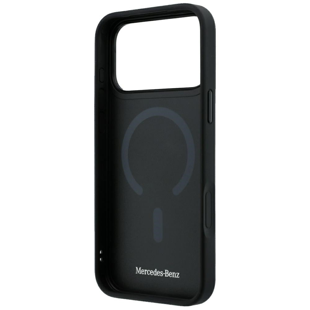 Mercedes Leather Crossed Lines MagSafe Case for iPhone 17 Pro Max / 18 Pro Max - Black_6
