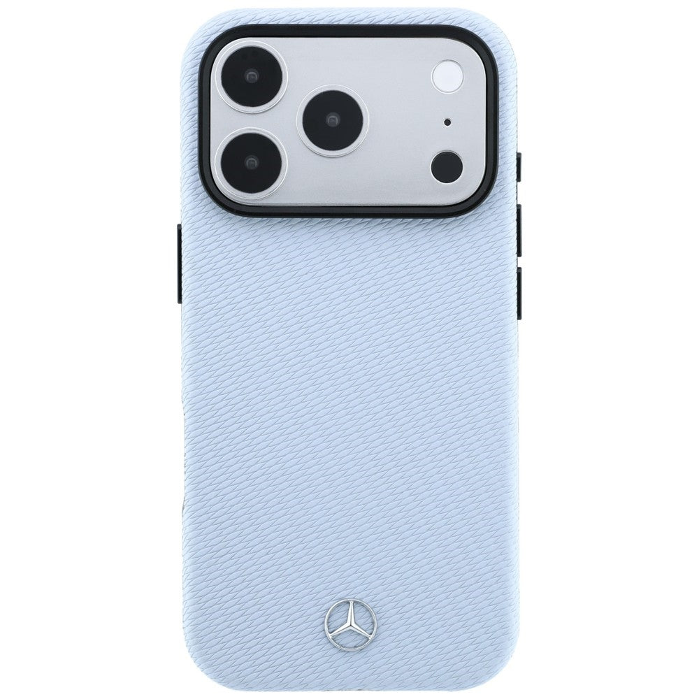 Mercedes Leather Semi Wrap Wood Effect MagSafe Case for iPhone 17 Pro / 18 Pro - Blue_2