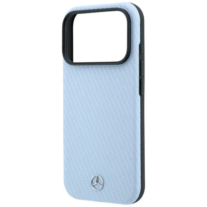 Mercedes Leather Semi Wrap Wood Effect MagSafe Case for iPhone 17 Pro / 18 Pro - Blue_5