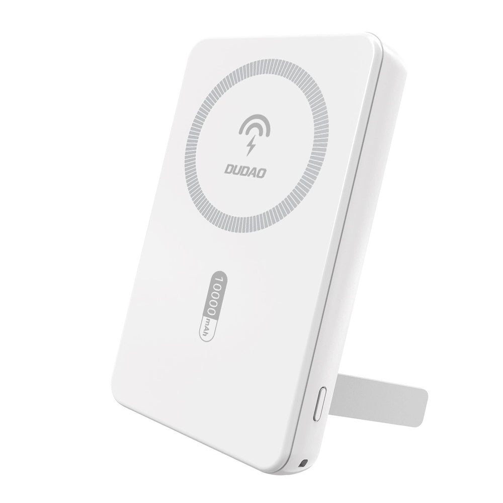 Powerbank magnetyczny Dudao K14S+ 10000mAh 22.5W USB-A + USB-C kompatybilny z MagSafe z podstawką - biały_0