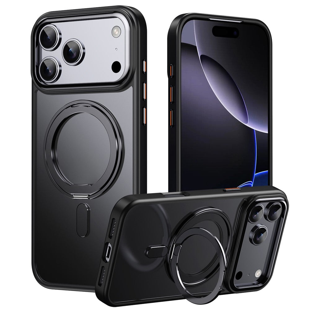 Magnetic Case with Rotating Stand iPhone 18 Pro / 17 Pro TPU Acrylic MagSafe - Black_0