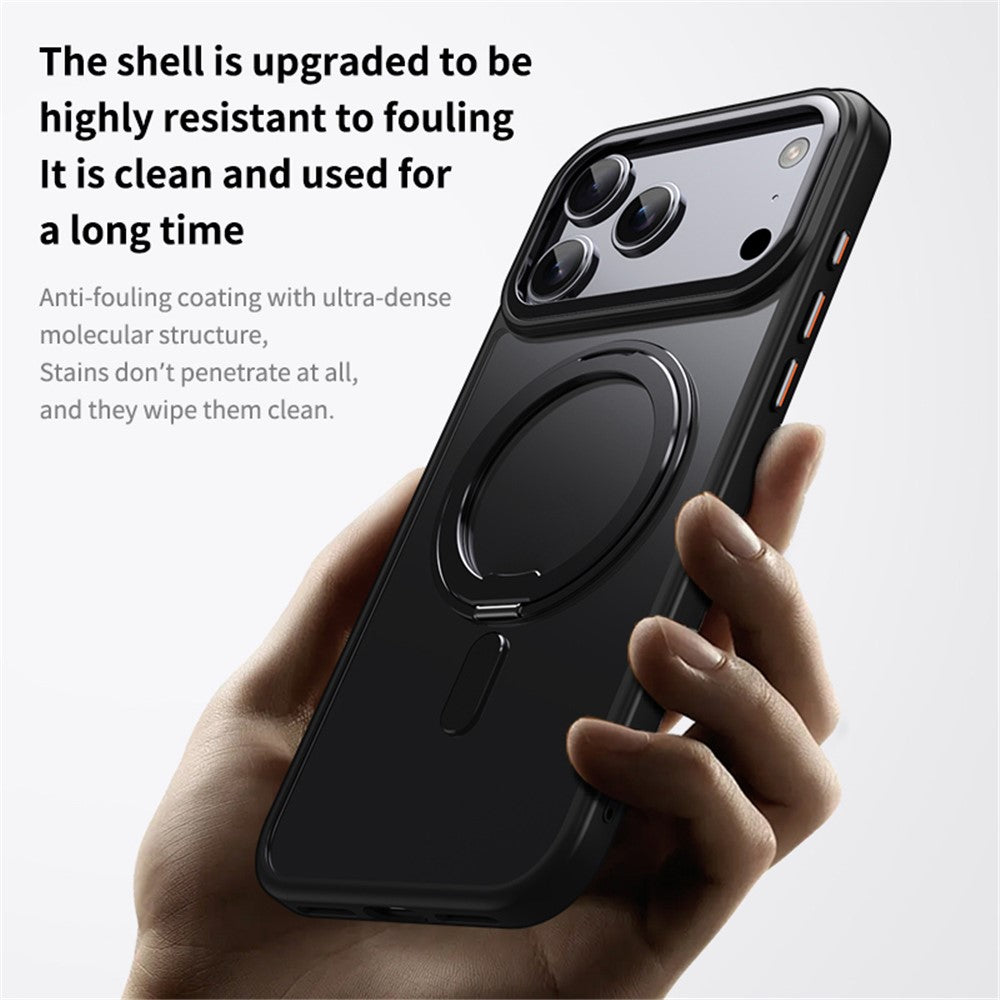 Magnetic Case with Rotating Stand iPhone 18 Pro Max / 17 Pro Max TPU Acrylic MagSafe - Black_1