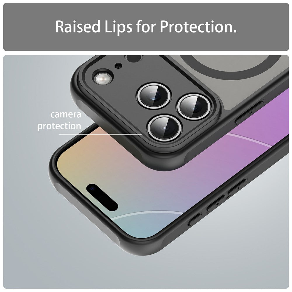 iPhone 18 Pro Max / 17 Pro Max PC TPU Magnetic Matte Case, Drop-Resistant - Black_3