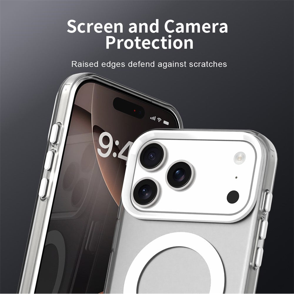 For iPhone 18 Pro / 17 Pro Magnetic Case Anti Drop Hybrid Phone Back Cover - White_5