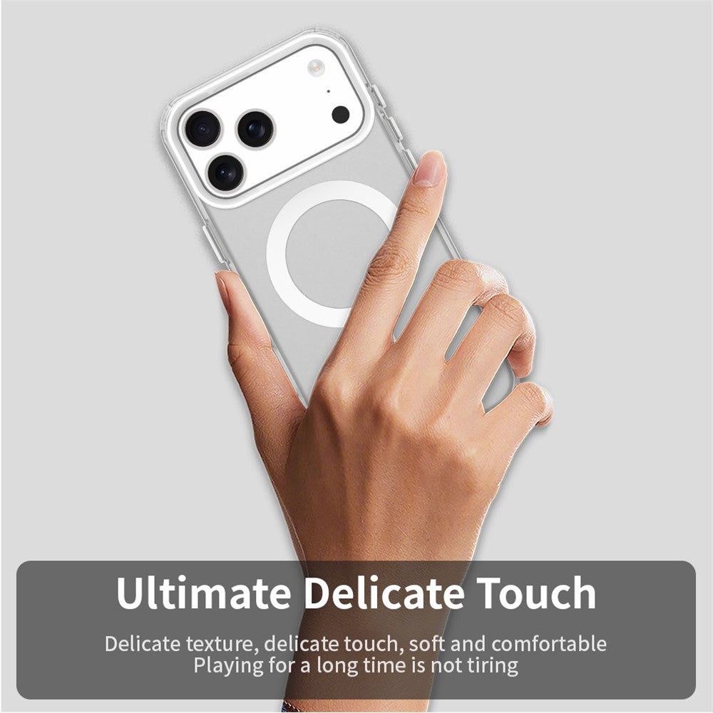 iPhone 18 Pro Max / 17 Pro Max PC PET TPU Hybrid Magnetic Case - White_3