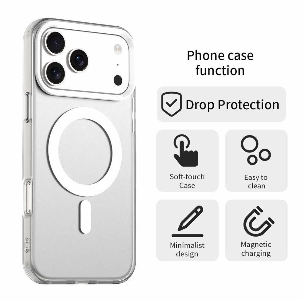 iPhone 18 Pro Max / 17 Pro Max PC PET TPU Hybrid Magnetic Case - White_4