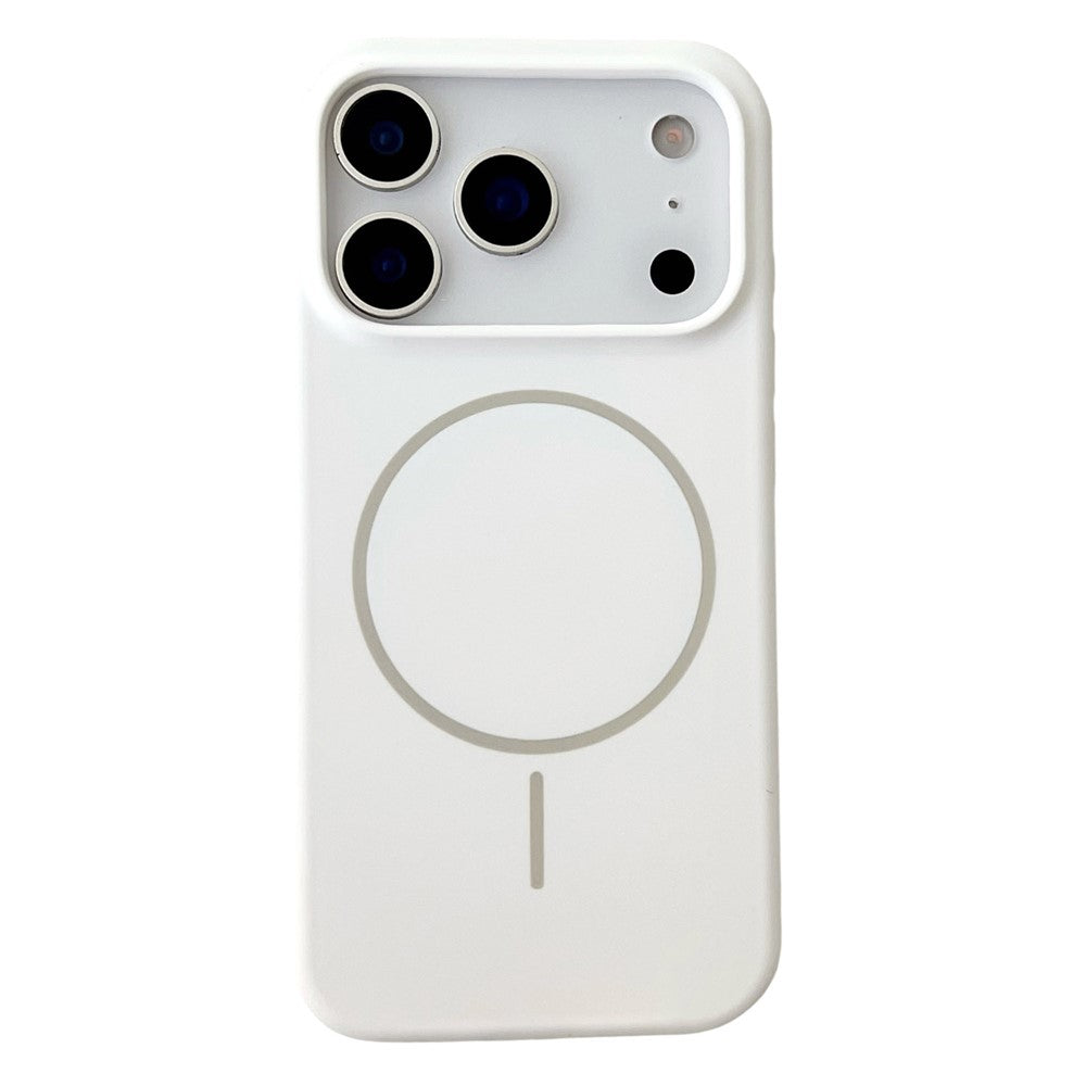 For iPhone 18 Pro / 17 Pro Magnetic Case Liquid Silicone Anti-Drop Phone Back Cover - White_0