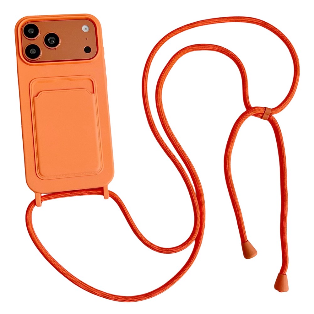 Silicone case with card slot and strap iPhone 18 Pro Max / 17 Pro Max - orange_0