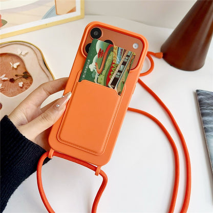 Silicone case with card slot and strap iPhone 18 Pro Max / 17 Pro Max - orange_1