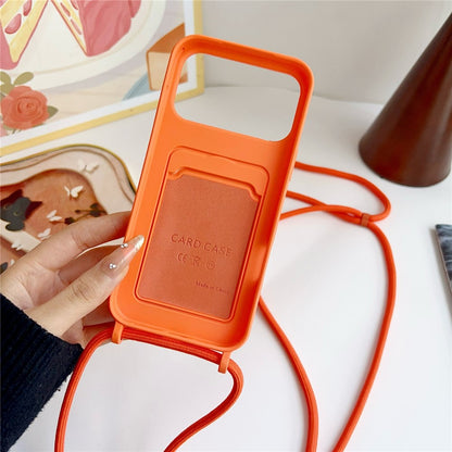 Silicone case with card slot and strap iPhone 18 Pro Max / 17 Pro Max - orange_2