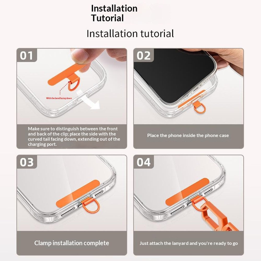 150 cm adjustable neck and shoulder strap with steel plate - orange_7