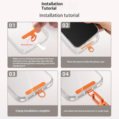 150 cm adjustable neck and shoulder strap with steel plate - orange_7