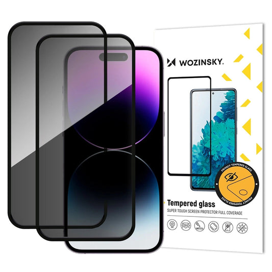 Vidro Temperado Wozinsky / Preto / 2 pcs para iPhone 18 Pro Max - Wozinsky_Privacy_Glass_2-pack_iPhone_18_Pro_Max_0