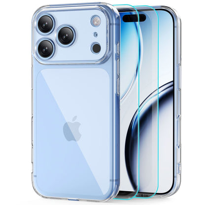 Tech-Protect FlexAir Case + Tech-Protect Glass Fit+ 2-Pack Tempered Glass for iPhone 18 Pro / 17 Pro - Clear_0