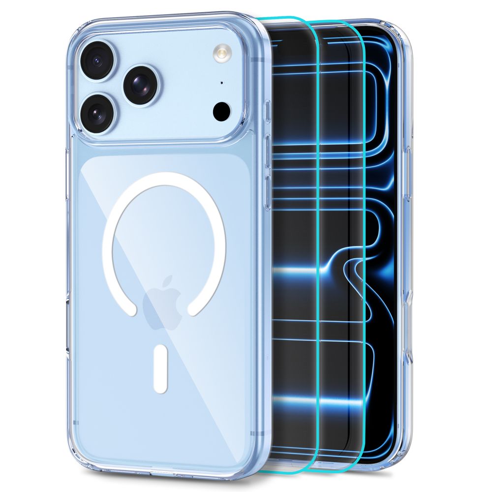 Tech-Protect FlexAir Hybrid MagSafe Case + Tech-Protect Glass Fit+ 2-Pack Tempered Glass for iPhone 18 Pro Max / 17 Pro Max - Clear_0