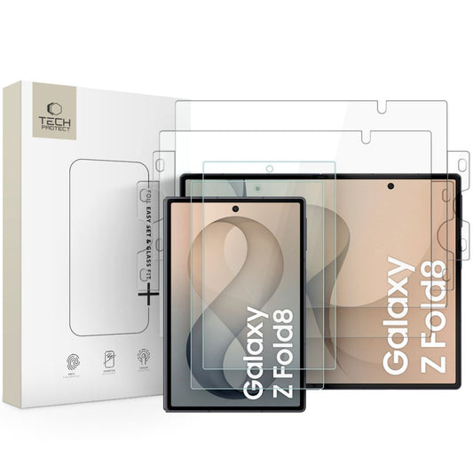 Tech-Protect Glass Fit+ 2-Pack tempered glass + Tech-Protect Hydro Flex+ 2-Pack hydrogel film - transparent_0