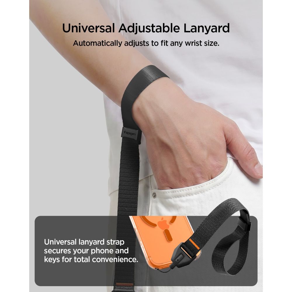 Spigen Universal Adjustable Lanyard Strap Wrist for Phone - Black_6