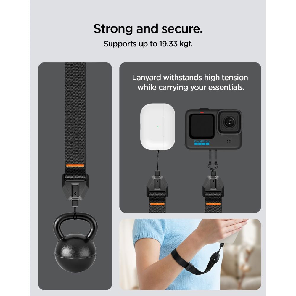 Spigen Universal Adjustable Lanyard Strap Wrist for Phone - Black_8