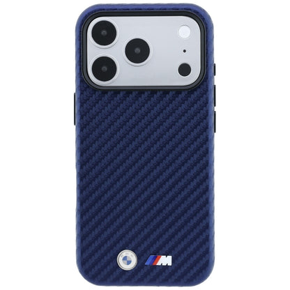 BMW M Carbon Metal Logo MagSafe Case for iPhone 17 Pro / 18 Pro - Navy Blue_2