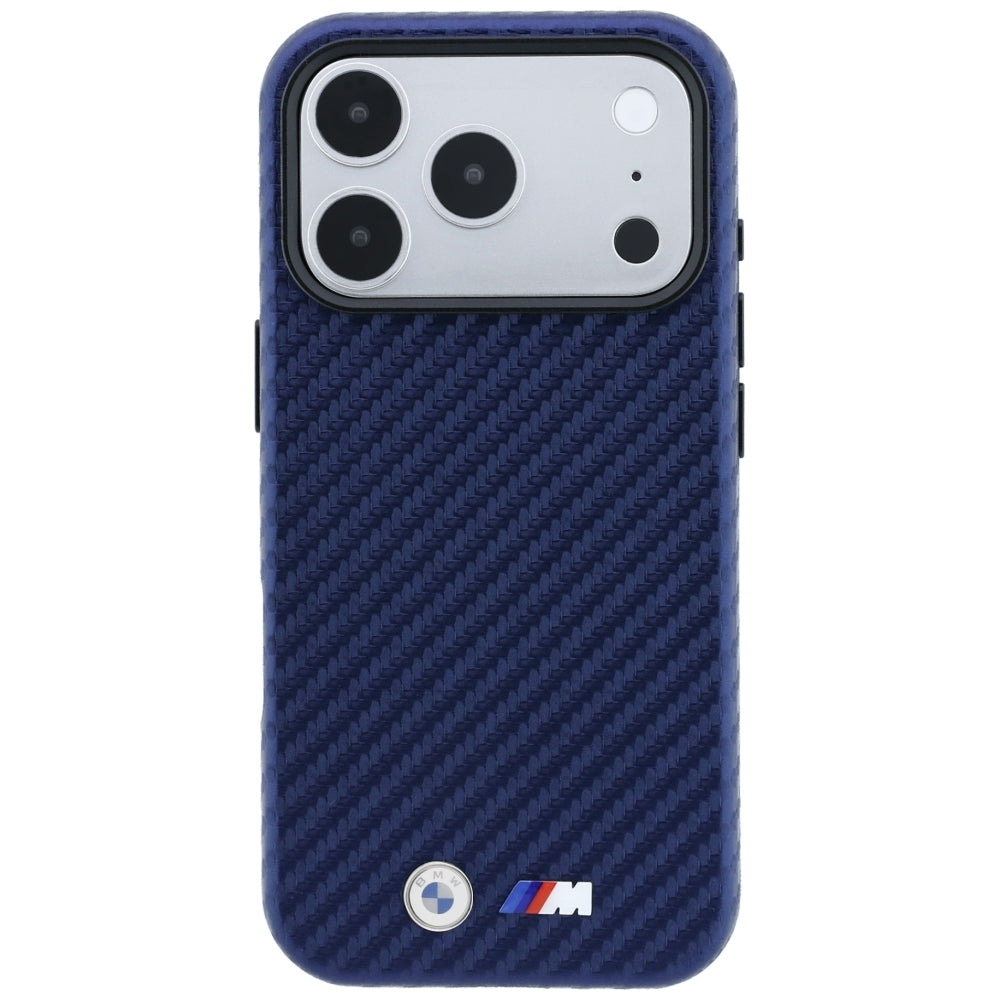 BMW M Carbon Metal Logo MagSafe Case for iPhone 17 Pro Max / 18 Pro Max - Navy Blue_2