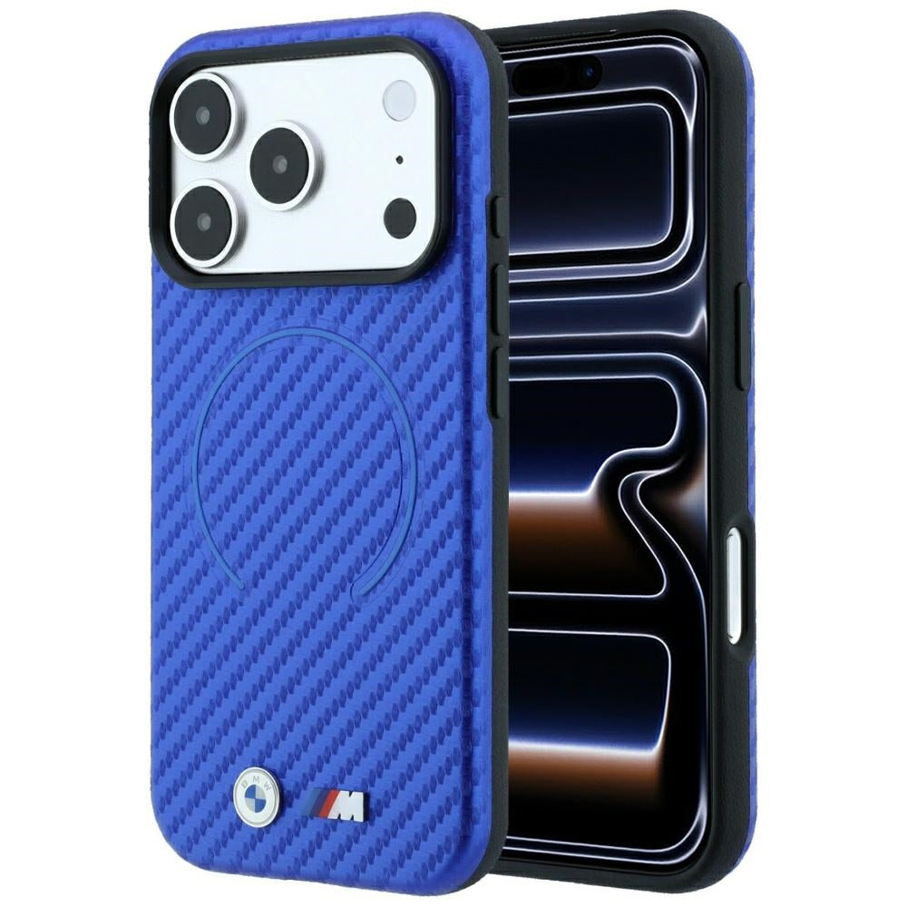 BMW M Carbon Printed Ring MagSafe Case for iPhone 17 Pro / 18 Pro - Blue_0