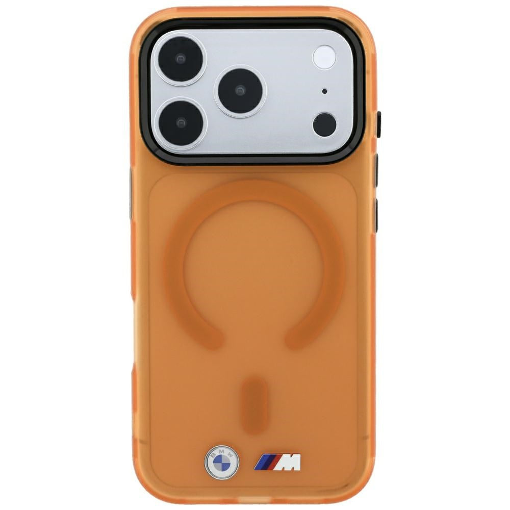 BMW M IML Frosted Metal Logo &amp; Trims MagSafe Case for iPhone 17 Pro / 18 Pro - Orange_2