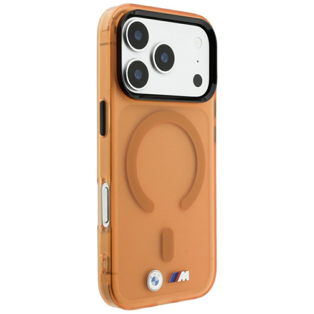 BMW M IML Frosted Metal Logo &amp; Trims MagSafe Case for iPhone 17 Pro / 18 Pro - Orange_3